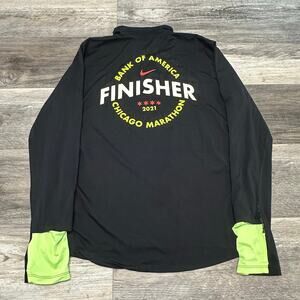 2021 Nike Running Dri Fit Element Chicago Marathon Black Womens M Finisher Top